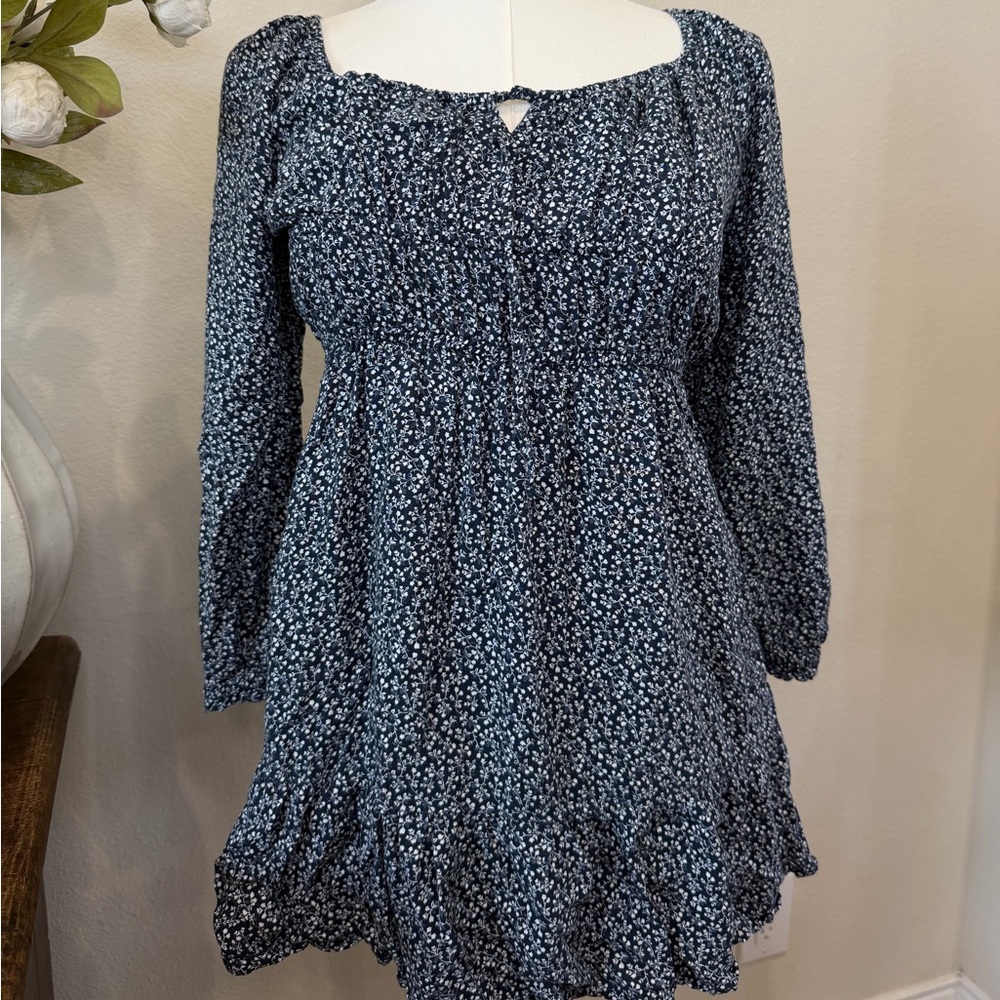 Hollister Navy & White Floral Dress